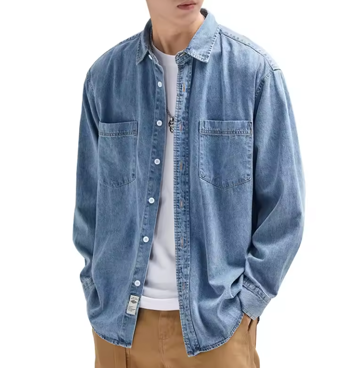 Retro Harajuku Loose Denim Shirt – Shirtens Edition