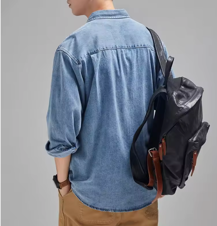 Retro Harajuku Loose Denim Shirt – Shirtens Edition