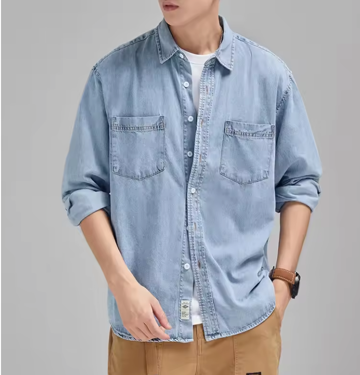 Retro Harajuku Loose Denim Shirt – Shirtens Edition