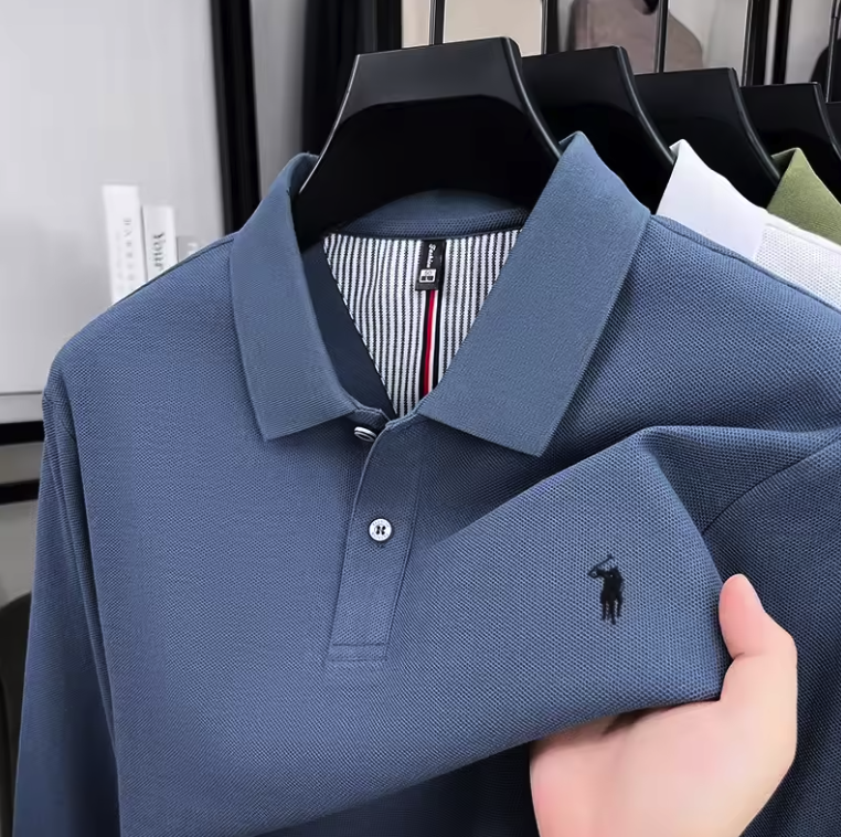 Luxury Cotton Long-Sleeve Polo Shirt – Shirtens Edition