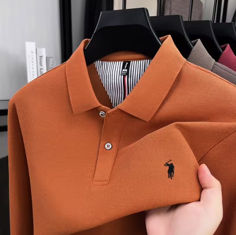 Luxury Cotton Long-Sleeve Polo Shirt – Shirtens Edition