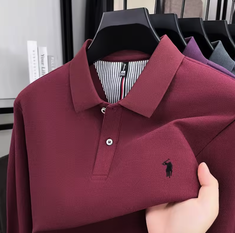 Luxury Cotton Long-Sleeve Polo Shirt – Shirtens Edition