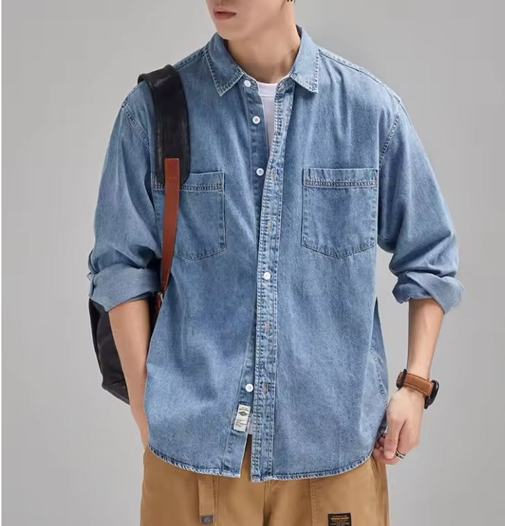 Retro Harajuku Loose Denim Shirt – Shirtens Edition