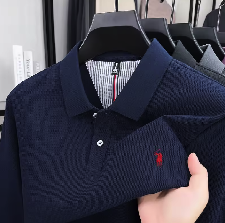 Luxury Cotton Long-Sleeve Polo Shirt – Shirtens Edition