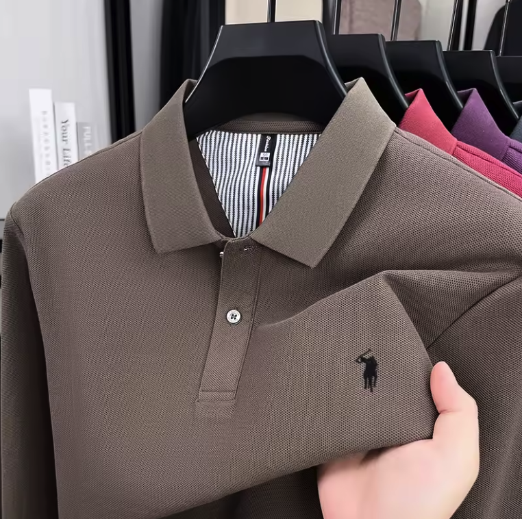 Luxury Cotton Long-Sleeve Polo Shirt – Shirtens Edition